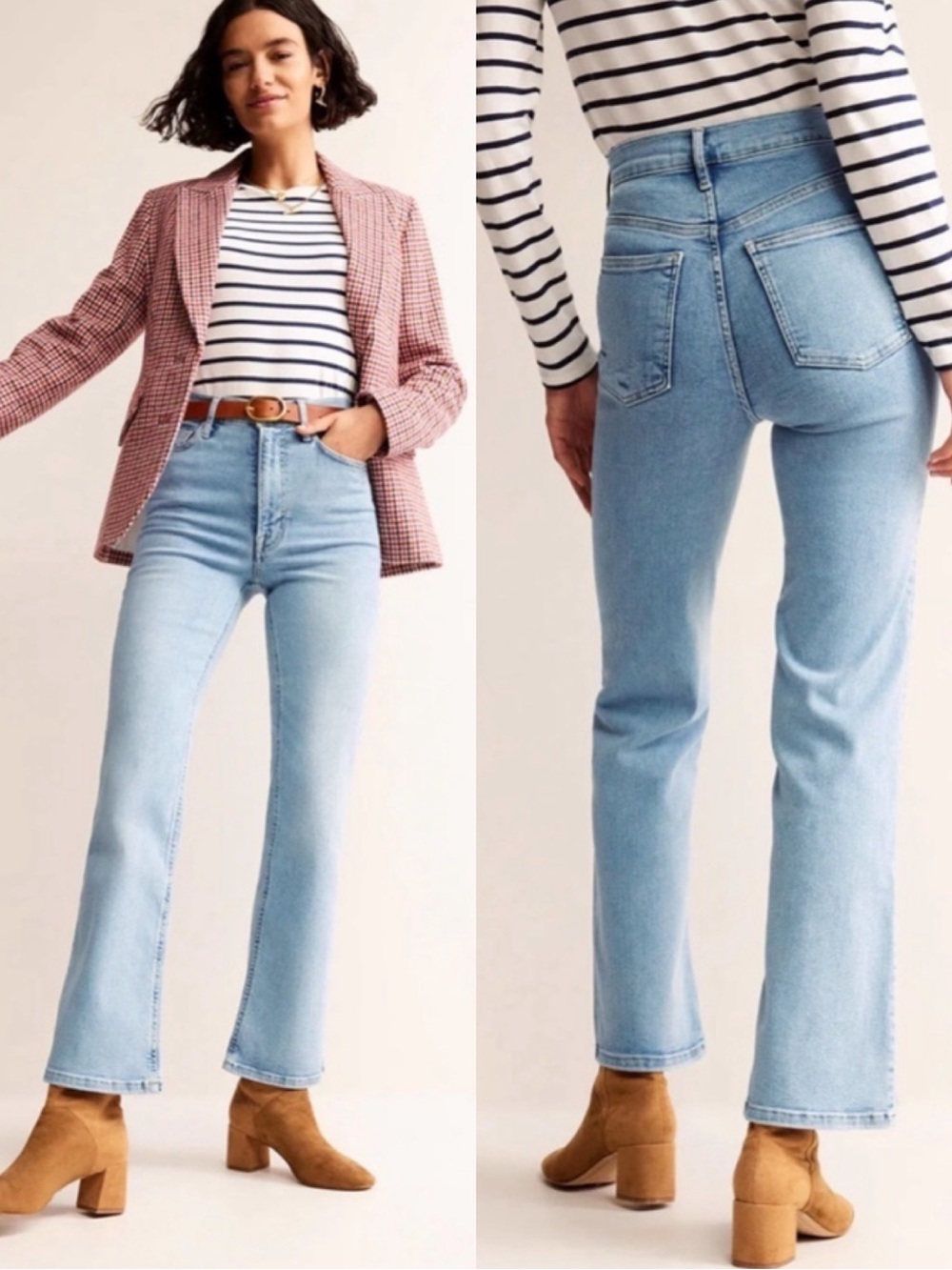 BODEN High Rise True Straight Jeans in Light Vintage Size 27x30